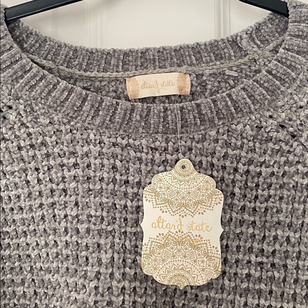 NWT. Altard State Chenille Charcoal Knit Sweater - Picture 2 of 5